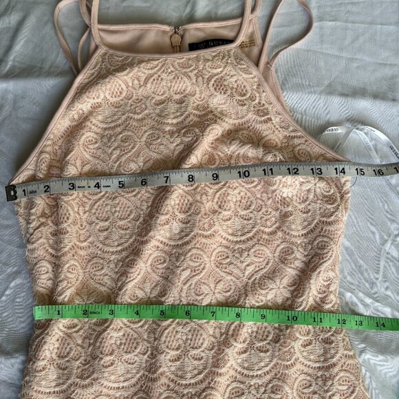 Guess Pink Lace Halter Neck‎ Bodycon Mini Dress Womens 4 - Picture 5 of 7